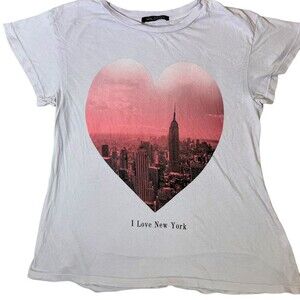 Wild Fox pale pink I Love New York graphic T-shirt SZ M